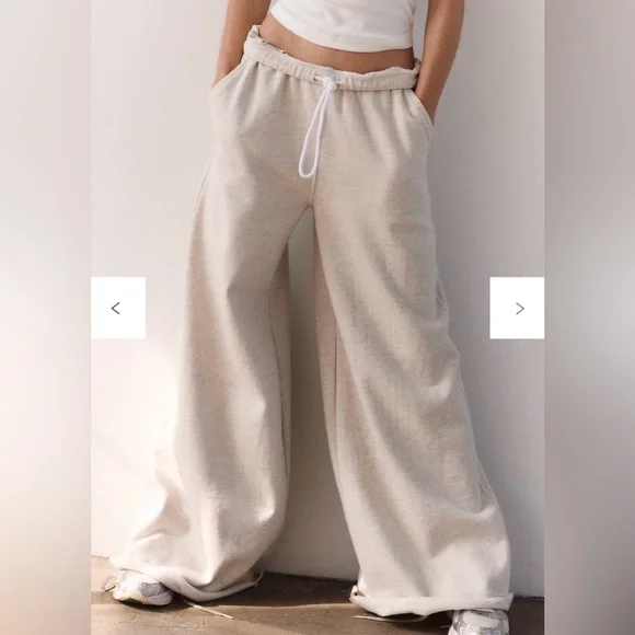 FP Movement “For The Win” Wide Leg Sweats – Oatmeal Heather – Size M - Picture 6 of 6